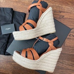 YSL Tribute Wedge Sandals (size 40)